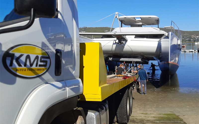 Yacht hauling service and yacht launching service.